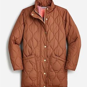 J. Crew New Quilted Cocoon Puffer Coat Nutmeg BNWT